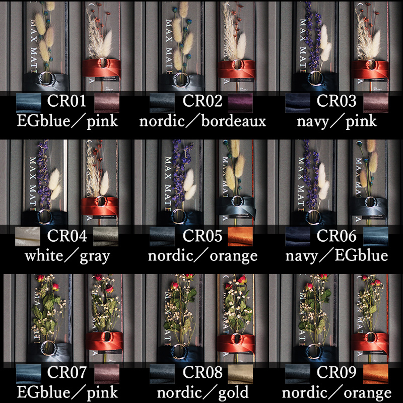 マックスマテリアブランドのクリスタルシリーズ。フェイスタオルセットのカラーバリエーションCR01〜09。