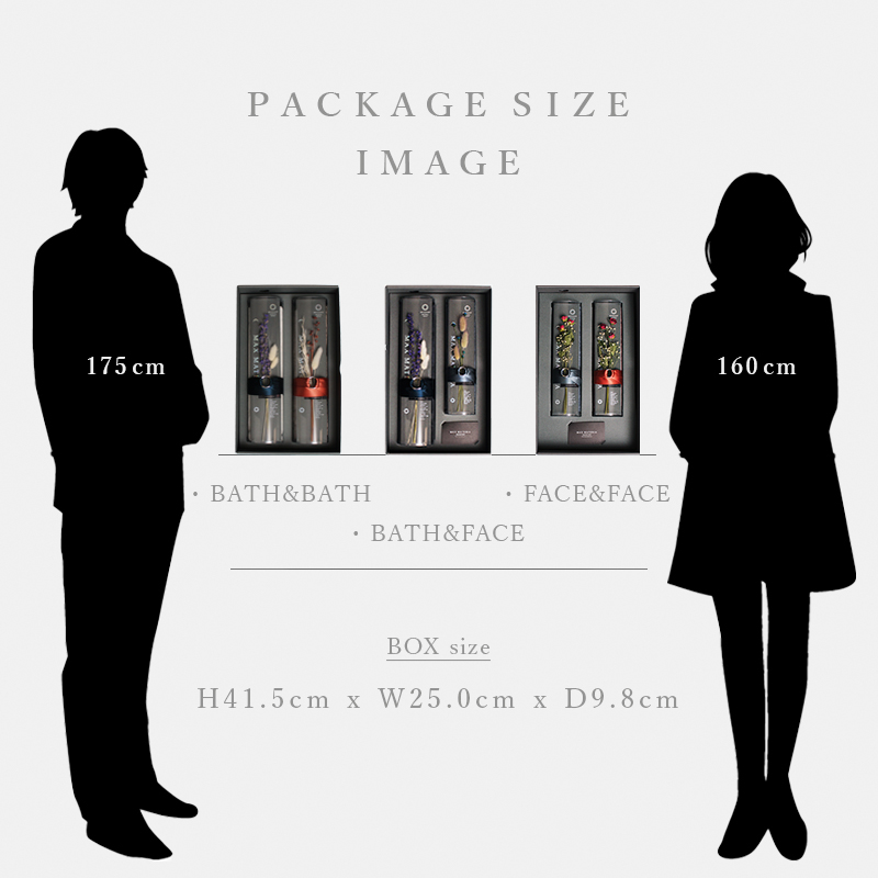 マックスマテリアのブリリアントタオルセット。MAXMATERIAのBRILLIANTバスタオル、フェイスタオルセットのサイズイメージ。