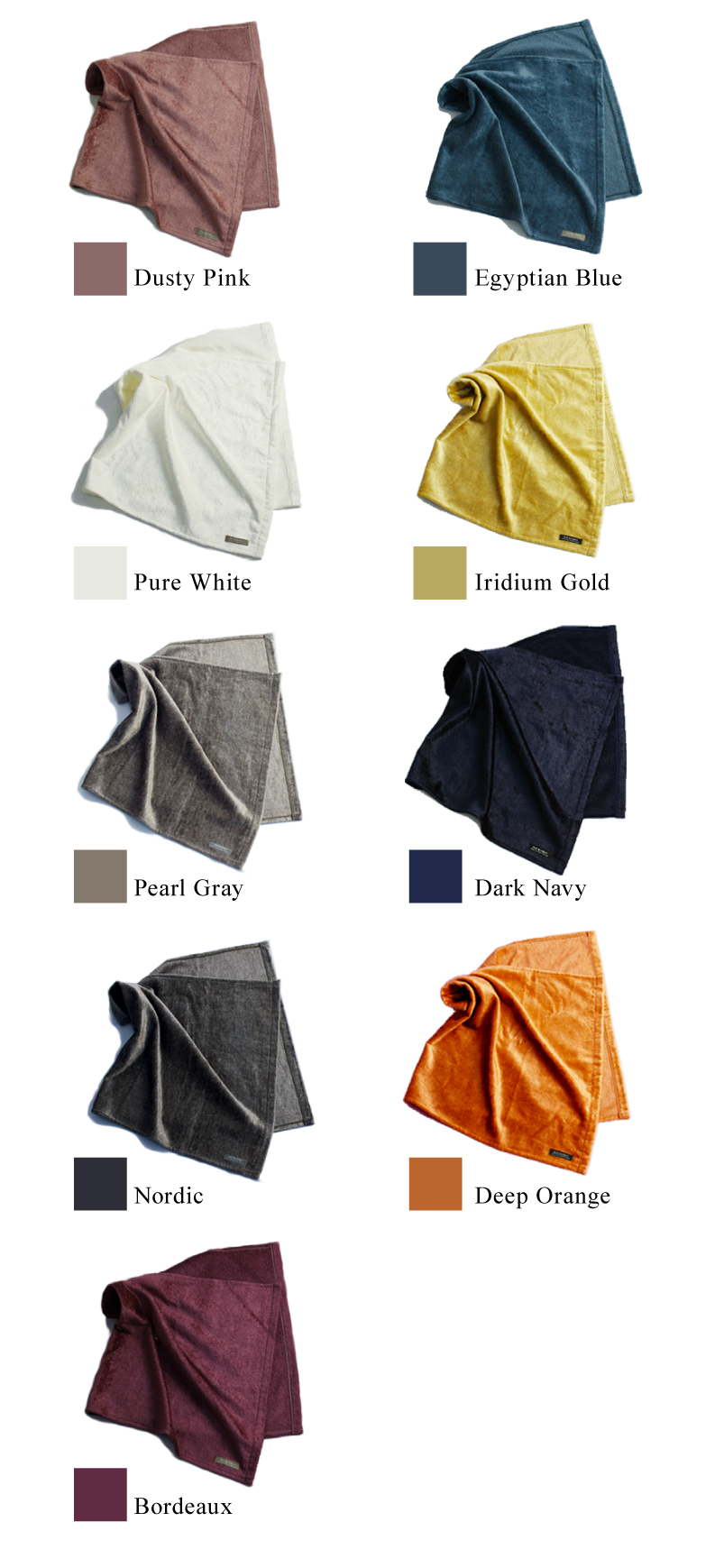 マックスマテリアブランドのBRILLIANTバスタオルタオルカラバリ。MAXMATERIA